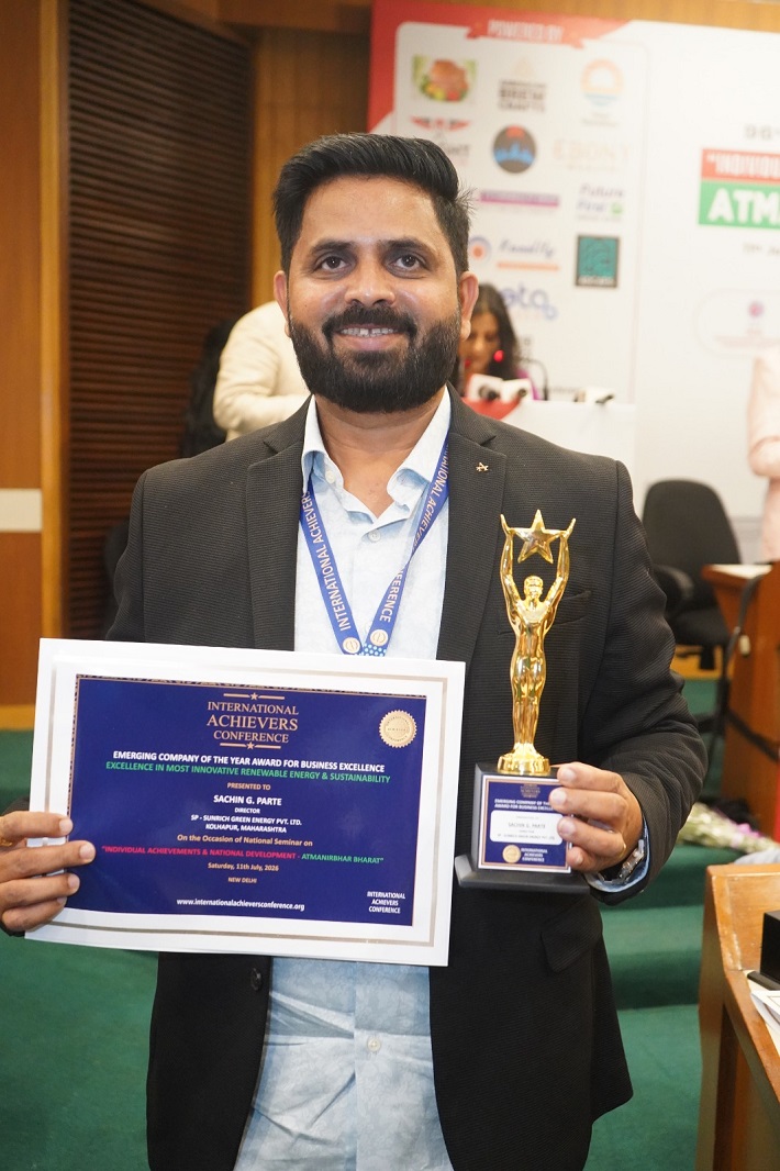Emerging Company of the Year Award presented to Mr. Sachin G. Parte
